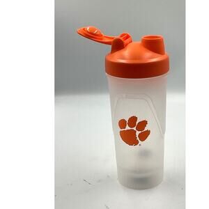 Clemson Shaker Bottle - Orange Lid with Logo